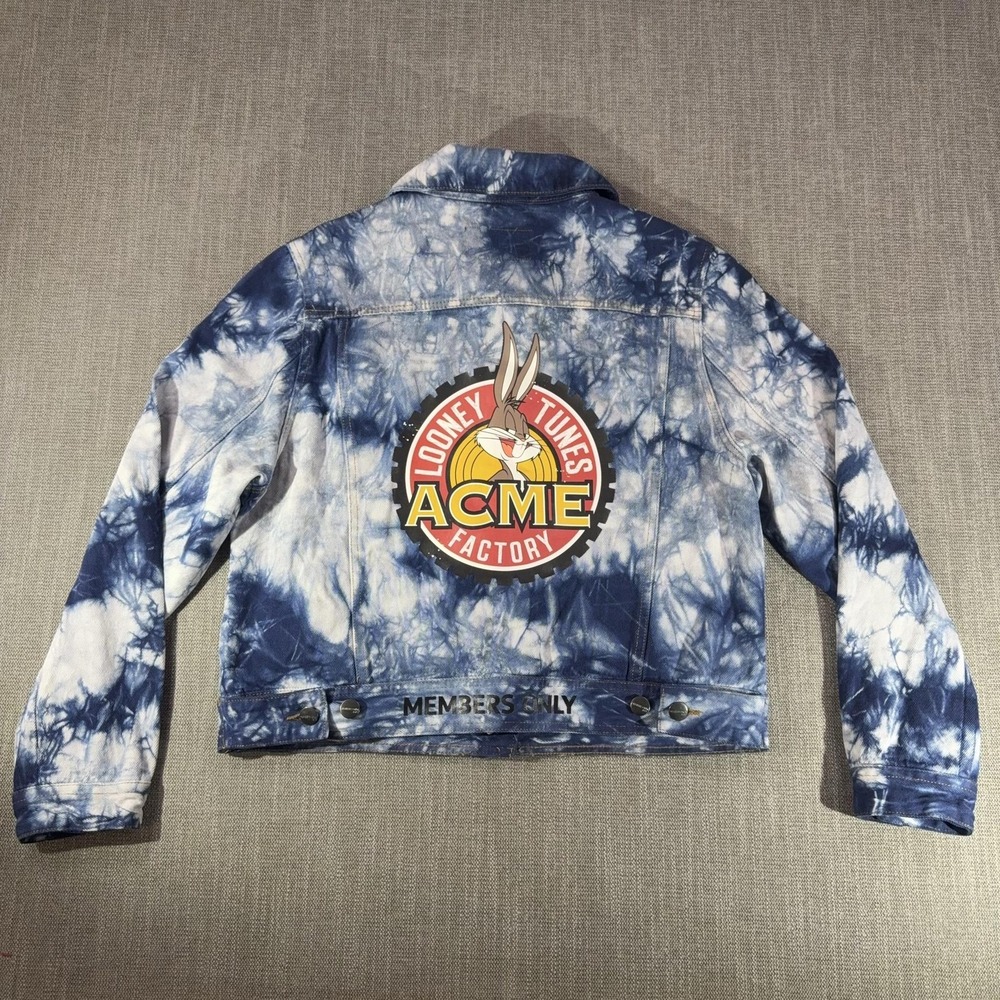 Members Only Jacket Mens XL Blue Denim Looney Tunes ACME Bugs Bunny Graphic